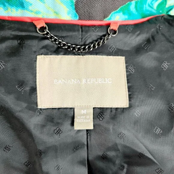 Banana Republic Floral Trench Coat – Statement Belted Coat – Size M - Picture 10 of 10